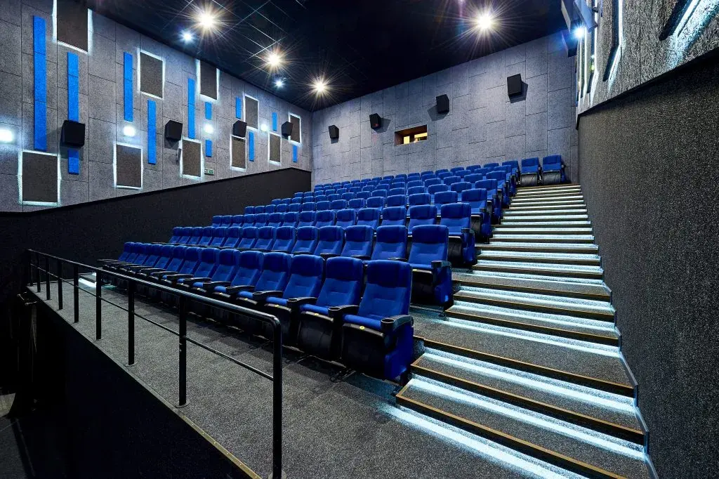 Синий зал в кинотеатре. Синий концертный зал. Кинотеатр Россия Ижевск синий зал. Кинотеатр с синими креслами.
